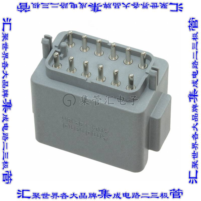 AT04-12PA-BM03 针座连接器12POS插座2排公形插针通孔直针镍