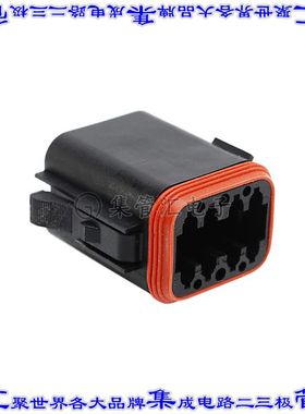 AT06-08SB-RD01 矩形连接器外壳8POS插头2排母形插口黑色自由悬挂