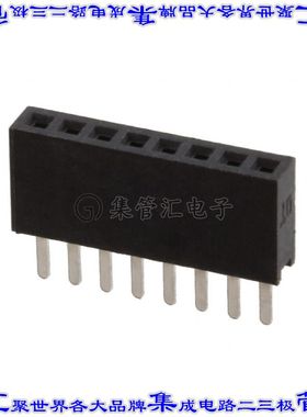 M50-3030842 针座连接器8POS插座1.27mm母形插口通孔直针镀金