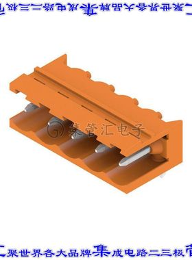 1146790000 端子块连接器5POS接头公引脚带罩5.08mm橙色90DEG通孔