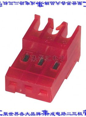3-640620-3 矩形连接器3POS插座2.54mm母插口红色IDC锡自由悬挂直