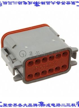 DT06-12SA 矩形连接器外壳12POS插头2排母形插口灰色自由悬挂