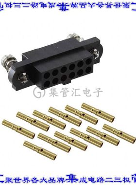 M80-4C11205FC 矩形连接器12POS插座2排2mm母插口黑色压接镀金自