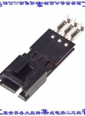 103945-2 矩形连接器3POS插头2.54mm公引脚黑色IDC镀金自由悬挂