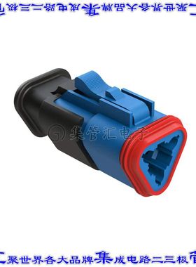 AT06-3S-SR02BLU 矩形连接器外壳3POS插头2排母形插口蓝色自由悬