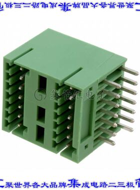 1894859 端子块连接器14POS接头公引脚带罩2排2.5mm绿色90DEG通孔