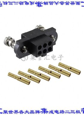 M80-4C10605FC 矩形连接器6POS插座2排2mm母插口黑色压接镀金自由