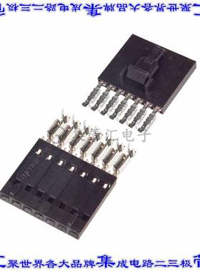103958-6 矩形连接器7POS插座2.54mm母插口黑色IDC镀金自由悬挂
