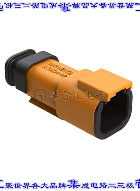 ATM04-4P-SR01OR 矩形连接器外壳4POS插座2排公形引脚橙色自由悬