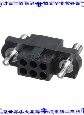 M80-4170698 矩形连接器外壳6POS插座2排2mm母形插口黑色面板安装