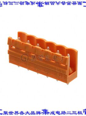 1581360000 端子块连接器6POS接头公引脚带罩5mm橙色垂直通孔
