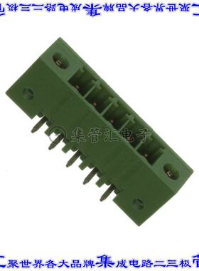 284539-5 端子块连接器5POS接头公引脚带罩3.5mm绿色90DEG通孔