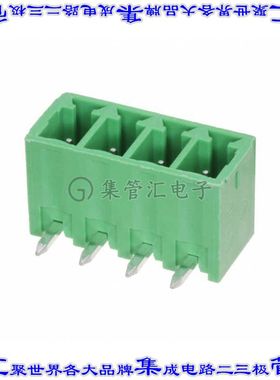 EB3-04-B 端子块连接器4POS接头公引脚带罩3.81mm绿色90DEG通孔