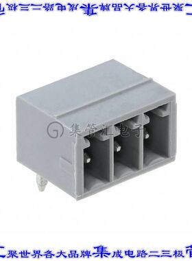 5430438 端子块连接器3POS接头公引脚带罩3.5mm灰色90DEG通孔