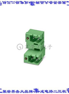 1736771 端子块连接器4POS接头公引脚带罩2排5.08mm绿色90DEG通孔
