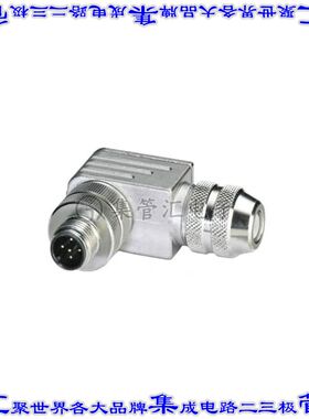 1694282 圆形连接器5POS插头公引脚螺钉镀金自由悬挂直角