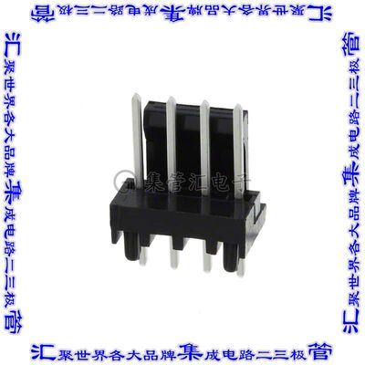 3-647609-4 针座连接器4POS接头2.54mm公形插针通孔直针锡