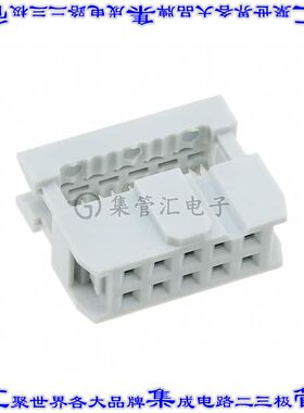 AWP 10-7240-T 矩形连接器10POS插口2排2.54mm母插口灰色IDC镀金