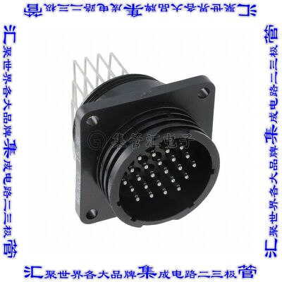 1-796387-1 圆形连接器24POS插座公形引脚焊接锡面板安装通孔直角
