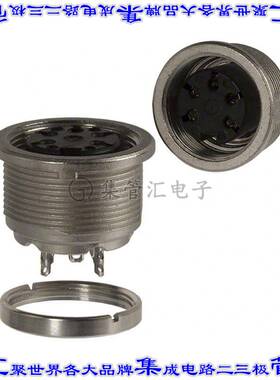 T3363000U 圆形连接器5POS插座母插口焊杯银面板安装