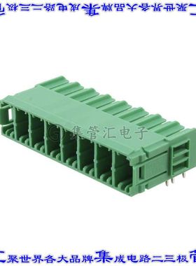 1720521 端子块连接器8POS接头公引脚带罩7.62mm绿色90DEG通孔