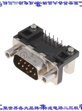 D09P13A6RV09LF 连接器9POS插头公引脚2排D-Sub通孔直角