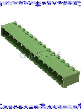 1755626 端子块连接器14POS接头公引脚带罩5mm绿色垂直通孔