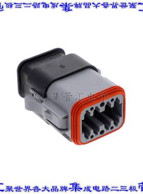 AT06-08SA-SRGRY 矩形连接器外壳8POS插头2排母形插口灰色自由悬