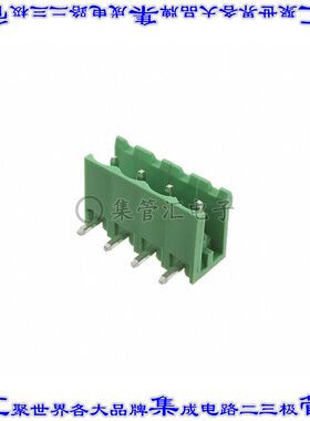 EBQA-04-C 端子块连接器4POS接头公引脚带罩5mm绿色90DEG通孔