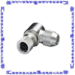 1436482 圆形连接器4POS插座母插口焊杯镀金自由悬挂直角