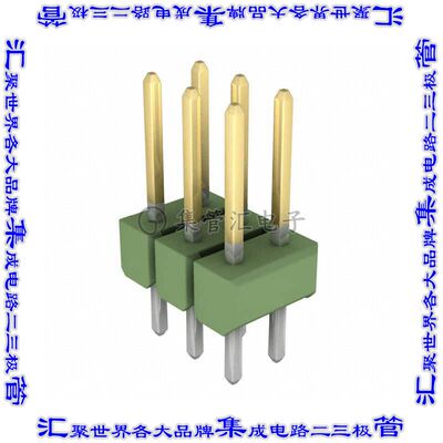 826656-3 针座连接器6POS分离式2排2.54mm公形插针通孔直针镀金