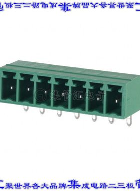 1803329 端子块连接器7POS接头公引脚带罩3.81mm绿色90DEG通孔