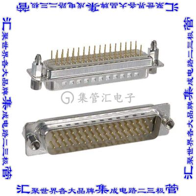 172-050-113R911 连接器50POS插头公引脚3排D-Sub面板安装通孔