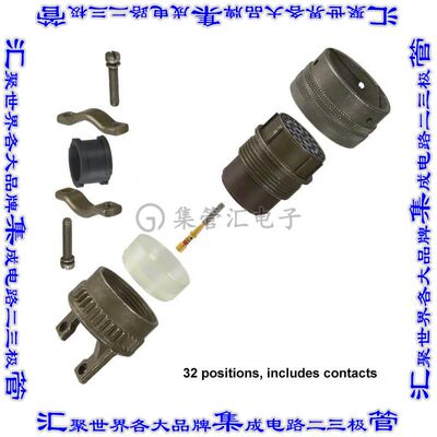 PT06SE-18-32S(SR) 圆形连接器32POS插头母插口压接镀金自由悬挂