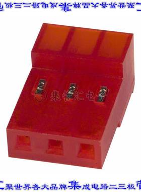 3-640433-3 矩形连接器3POS插座3.96mm母插口红色IDC锡自由悬挂