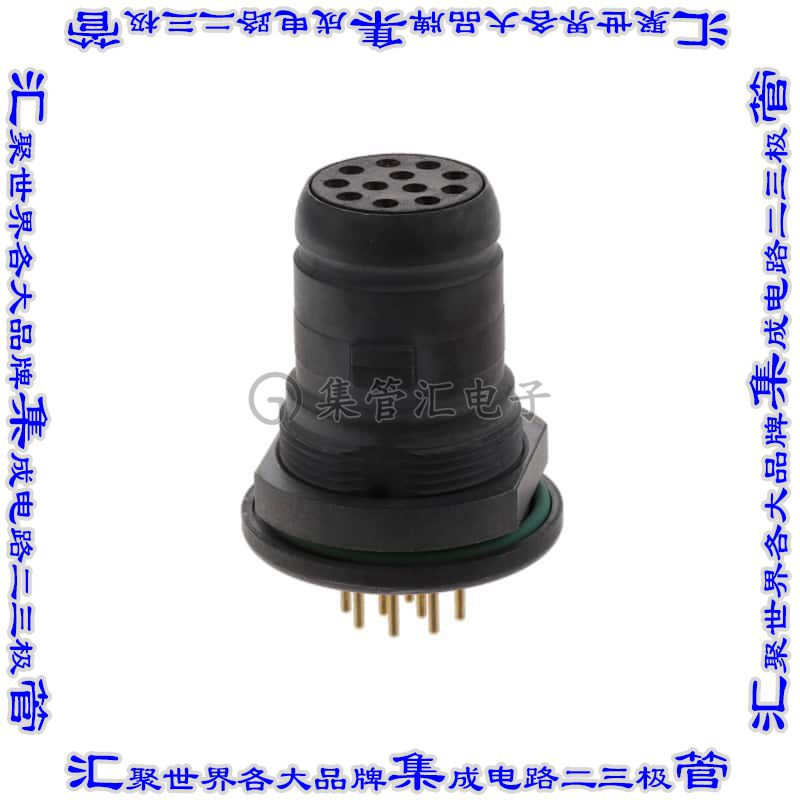 SCE2-B-76A07-12SN-001 圆形连接器12POS插头母插口焊接镀金面板