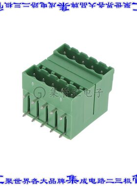1938951 端子块连接器10POS接头公引脚带罩2排5.08mm绿色90DEG通