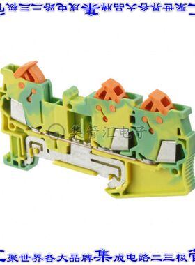 3205064 端子块连接器3POS接地地面5.2mm绿色黄色16-24AWG