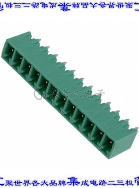 OQ1232500000G 端子块连接器12POS接头公引脚带罩3.81mm绿色垂直