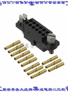 M80-4611205 矩形连接器12POS插座2排2mm母插口黑色压接镀金自由