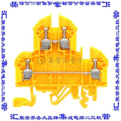 1206.8 端子块连接器4POS馈通式2排5.0mm黄色12-22AWG