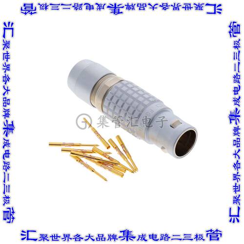 FGG.2B.310.CYCD82 圆形连接器10POS插头公引脚压接镀金自由悬挂