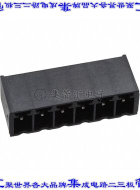 1722024 端子块连接器6POS接头公引脚带罩3.81mm黑色90DEG通孔