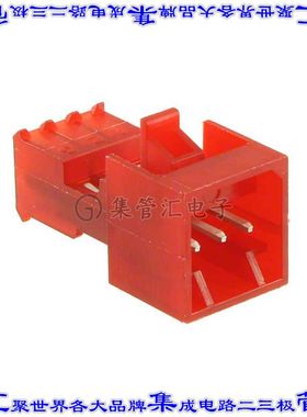 3-647000-3 矩形连接器3POS插头2.54mm公引脚红色IDC锡自由悬挂直