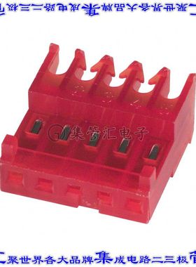 3-644540-5 矩形连接器5POS插座2.54mm母插口红色IDC锡自由悬挂直