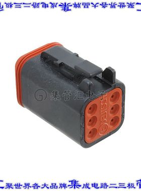DT06-6S-CE06 矩形连接器外壳6POS插头3排母形插口黑色自由悬挂