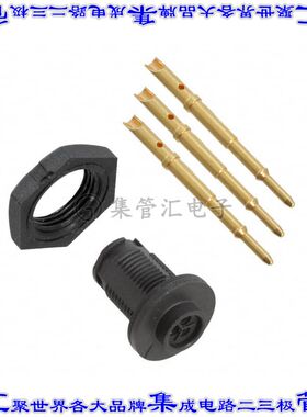 EN2P3M20 圆形连接器3POS插座公形引脚压接或焊杯镀金面板安装