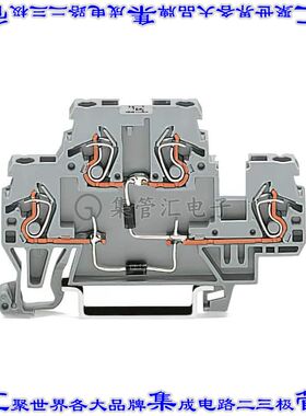870-541/281-492 端子块连接器4POS馈通式2排5.0mm灰色12-28AWG