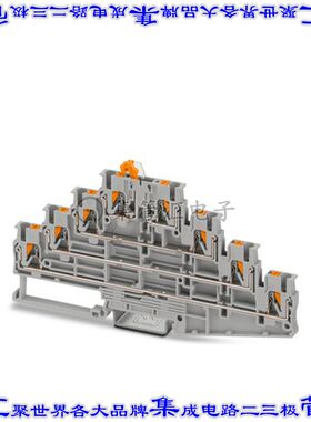 1336406 端子块连接器8POS断连馈通式4排5.2mm灰色12-26AWG