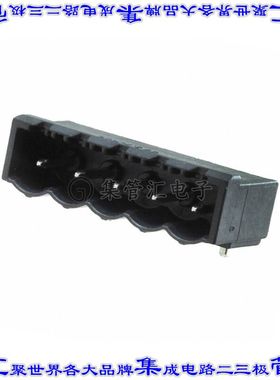 1836379 端子块连接器5POS接头公引脚带罩5mm黑色90DEG通孔